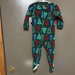 Carter's Green and Red Tree Pattern Footie 18m